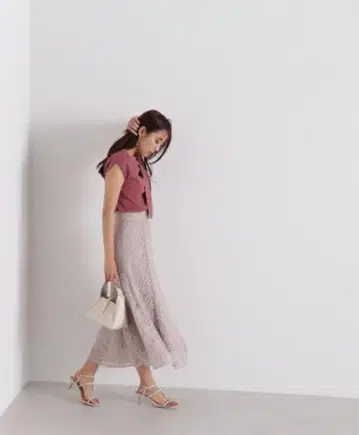 내추럴 뷰티 베이직 리프 무늬 레이스 스커트 (S)