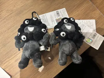 카라비너가 달린 마스코트 (서 있는 형태 2개) 블랙 검정 미야쿠미야쿠