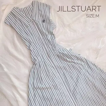 JILLSTUART 스트라이프 슬리브리스 롱 원피스 M