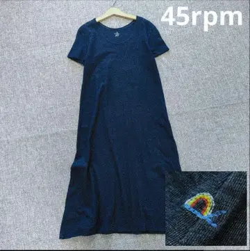 45rpm 인디고 천축 원피스 롱 기장 일본제 새상품급 S~M