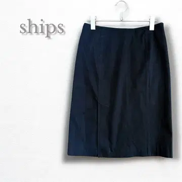 쉽스 ships 타이트 스커트 코튼 면 네이비 캐주얼