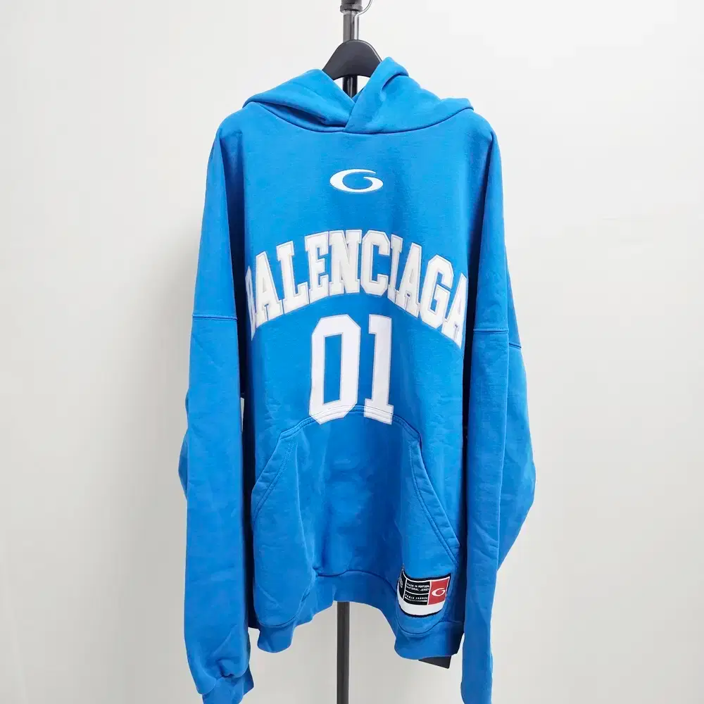 M] Balenciaga 25SS Basketball Blue Large Fit Hoodie [Store Edition
