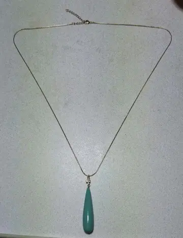 스카이블루 드롭형 펜던트 목걸이 66cm