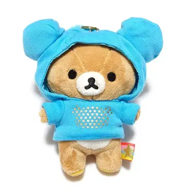 산엑스 리락쿠마 최애 컬러 후드티 스카이블루 봉제 인형 마스코트