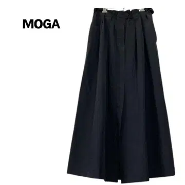 MOGA 모가 나일론 볼륨 블랙 플레어 스커트 롱 스커트