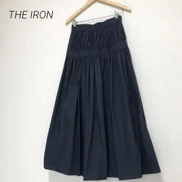 THE IRON 다리미 택 포함 롱 스커트 네이비