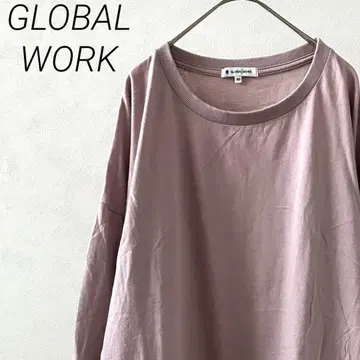 GLOBAL WORK 티셔츠 긴팔 크루넥 레이어드 스타일 사이드 슬릿