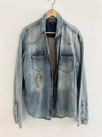 ZARA MAN 데님 셔츠 L 슬림 핏