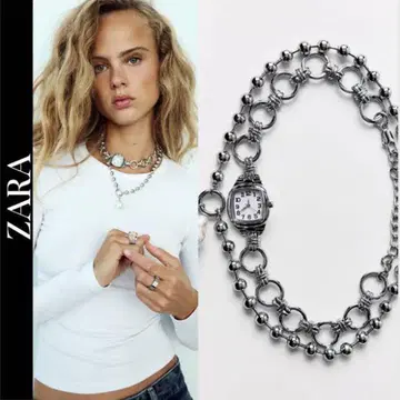 ZARA 실버 시계 목걸이