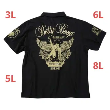 BETTY BOOP 사슴 자수 및 프린트 반팔 피케 셔츠 jtdsx5