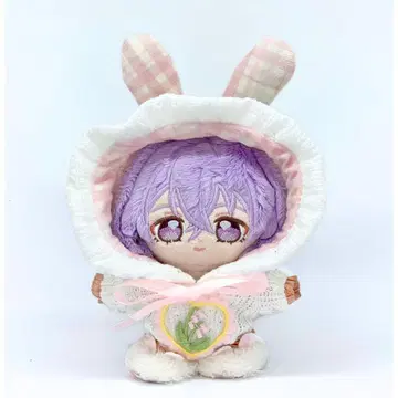 10~12cm 토끼 귀 후드 핑크 이츠누이 봉제인형 옷 누이옷 인형옷