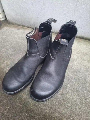 블런드스톤 가죽 사이드 고어 부츠 블랙