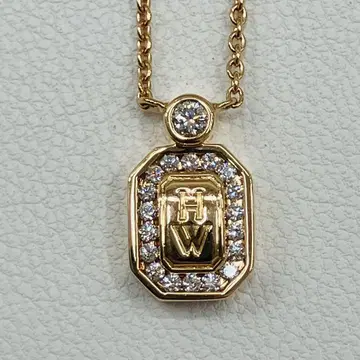 해리 윈스턴 HARRY WINSTON HW 로고 목걸이 750YG