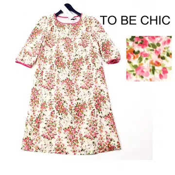 313 새상품 TO BE CHIC 플라워 프린트 원피스 꽃무늬 42