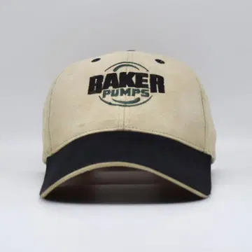 BAKER PUMPS 석유 기업 캡 자수 구제 의류 투톤 베이지 블랙