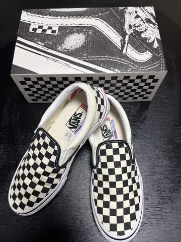 Vans 체커 패턴 슬립온, 박스 포함