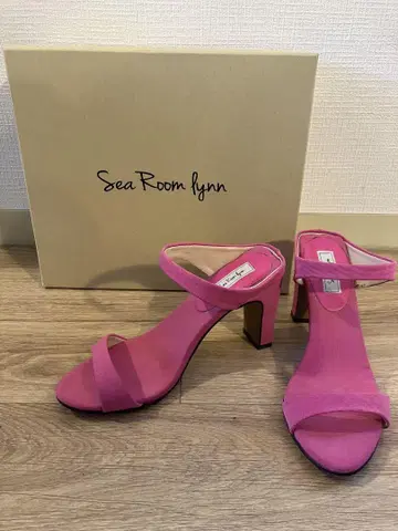Searoomlynn 스퀘어 힐 샌들 핑크 S 사이즈