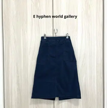 하이픈월드 갤러리 데님 스커트 F 사이즈 인디고 블루