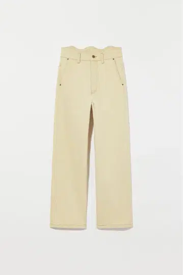 WAVE DESIGN HIGH WAIST DENIM 베이지 사이즈 1
