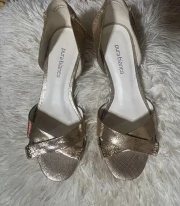 pura bianca 골드 웨지 샌들 21.5cm