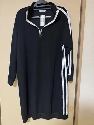 블랙 XL 집업 원피스