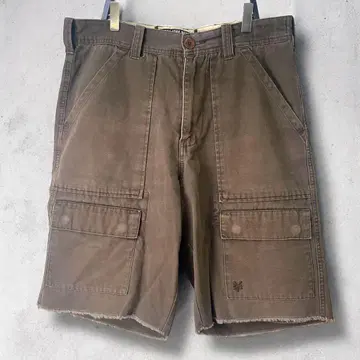 00's ZOO YORK 카고 숏 팬츠 브라운 헤비 코튼 구제 의류