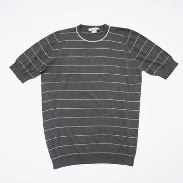 JOHN SMEDLEY 존스메들리 씨 아일랜드 코튼 보더 반팔 S
