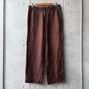 바나나 리바 브릭 린넨 팬츠 슬랙스 브라운 브라운