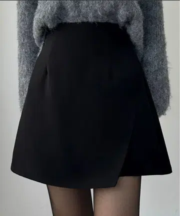 louere 이너 팬츠 포함 랩 미니 스커트 블랙 M MEDIUM