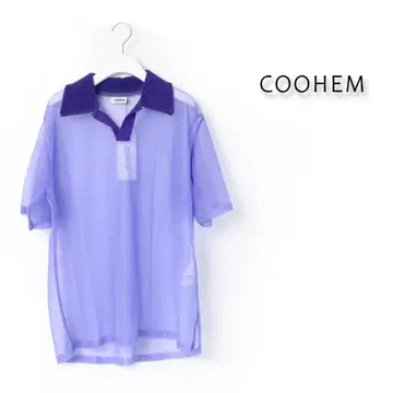 573 새상품 COOHEM 코헨 파일 컬러 시어 니트 폴로 풀오버