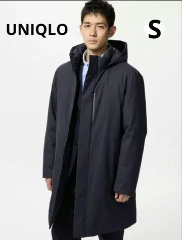 새상품급 유니클로 [하이브리드 다운 코트] 네이비 S