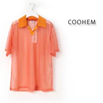 566 새상품 COOHEM 코헨 파일 컬러 시어 니트 폴로 풀오버
