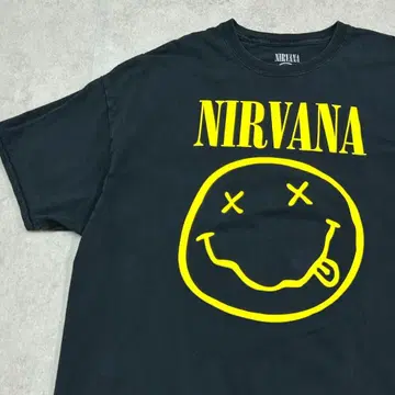 NIRVANA 스테디셀러 로고 니코짱 마크 티셔츠 구제 의류 블랙 2XL