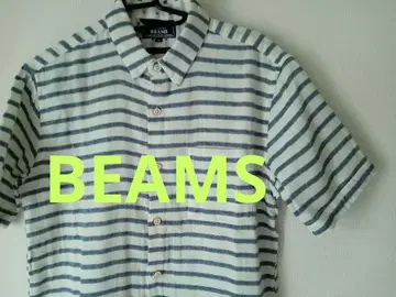 BEAMS 스트라이프 반팔 셔츠 M 미사용품 빔즈