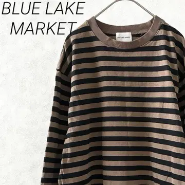 BLUE LAKE MARKET 티셔츠 보더 사이드 슬릿 심플