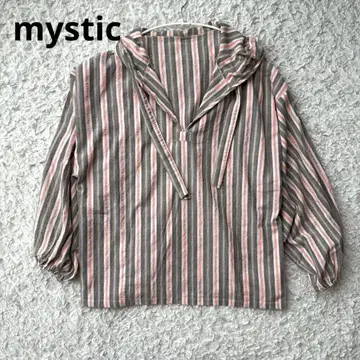 mystic 미스틱 스트라이프 썸머 셔츠 후드 부착 프리 사이즈