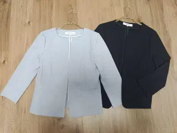 내추럴 뷰티 베이직 노카라 자켓 2종 세트