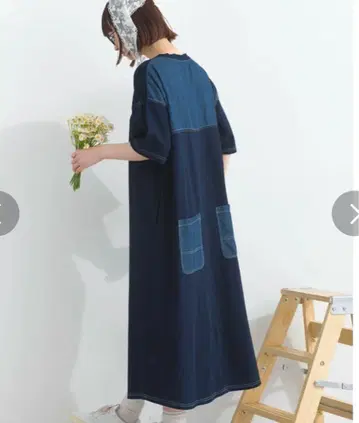 lupilien 루피리안 새상품 배색 스티치 원피스 네이비