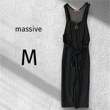 massive 올인원 살로펫 스트라이프 캐주얼 블랙 M