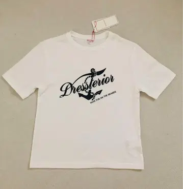 새상품 DRESSTERIOR 화이트 티셔츠 드레스테리어 마린 패턴