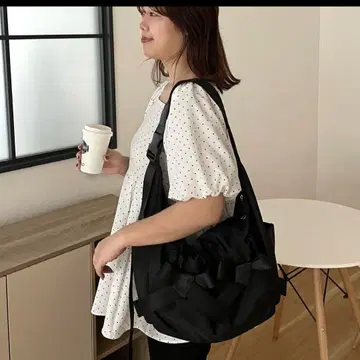 택 포함 새상품 SAPON 발수 리본 나일론 숄더백 프로즈 베일