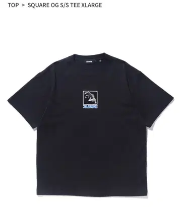 XLARGE SQUARE OG S/S TEE 남성용 M 사이즈 블랙 검정