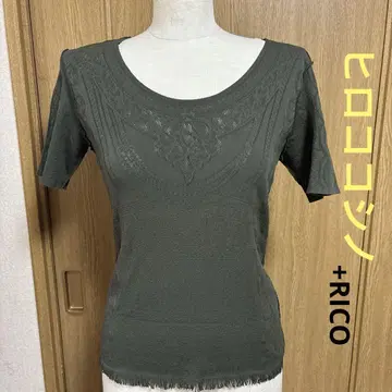 히로코비스+RICO 레이스 파워 인터넷 탑 티셔츠 9호 카키색