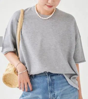 IENA LEVITA 코튼 하프 슬리브 풀오버 그레이