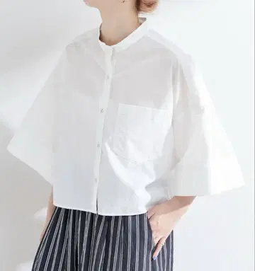 새상품 B.C STOCK 와이드 슬리브 돌먼 SS 셔츠 스탠드 카라