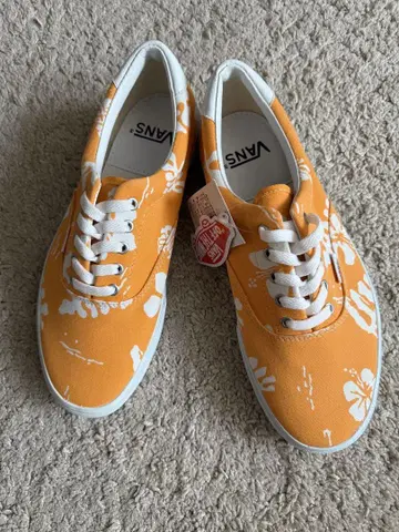 VANS 알로하 패턴 프린트 에라 오렌지 반스 애너하임 28cm 10