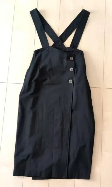 Omekashi 스커트 멜빵바지 블랙