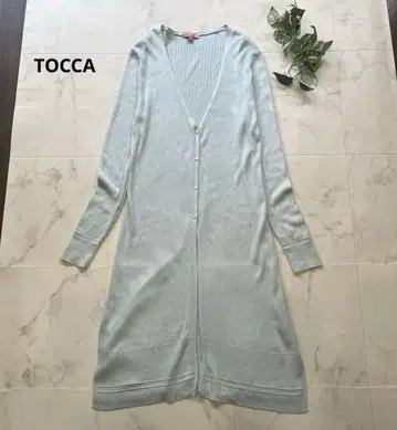 TOCCA 실크 코튼 리브 롱 가디건 사이즈 XS 민트 세탁 가능