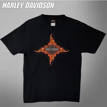 HARLEY DAVIDSON 프레임 티셔츠 USA제 블랙 반팔 M