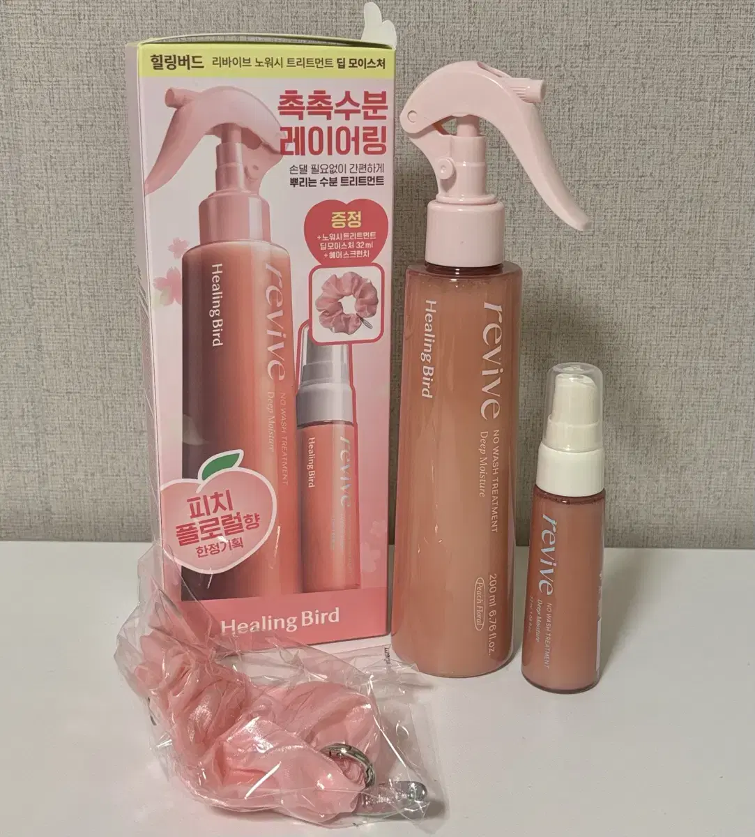 새상품)힐링버드 노워시 트리트먼트 딥모이스처 피치플로럴 기획세트